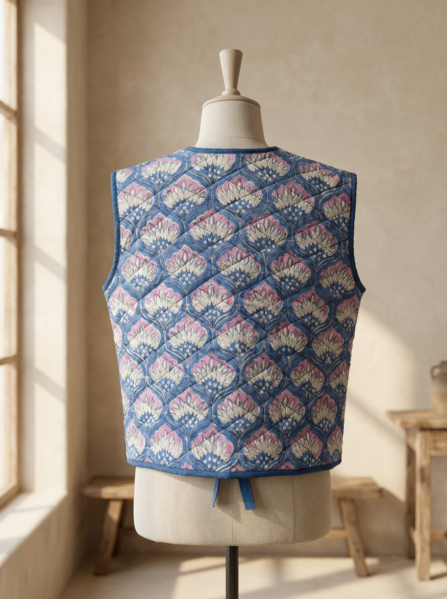 The Lotus Sky Quilted Vest