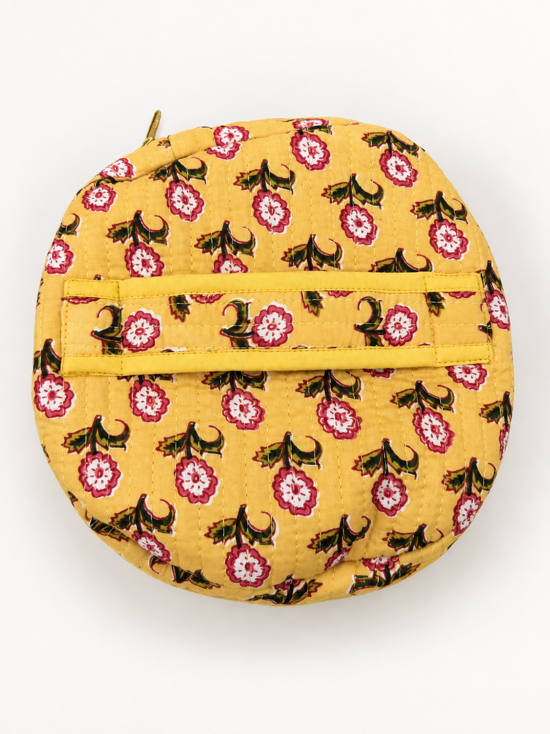 Marigold Bloom – Hand Block Printed Quilted Toiletry Bag