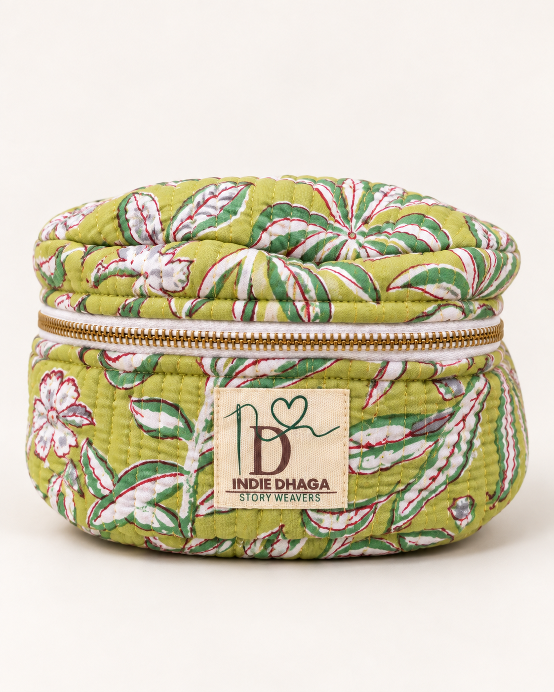 Meadow Bloom – Hand Block Printed Quilted Toiletry Bag