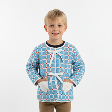 Blue Checkers Quilted Kids Jacket