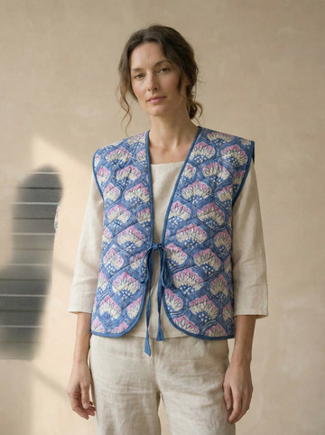 The Lotus Sky Quilted Vest