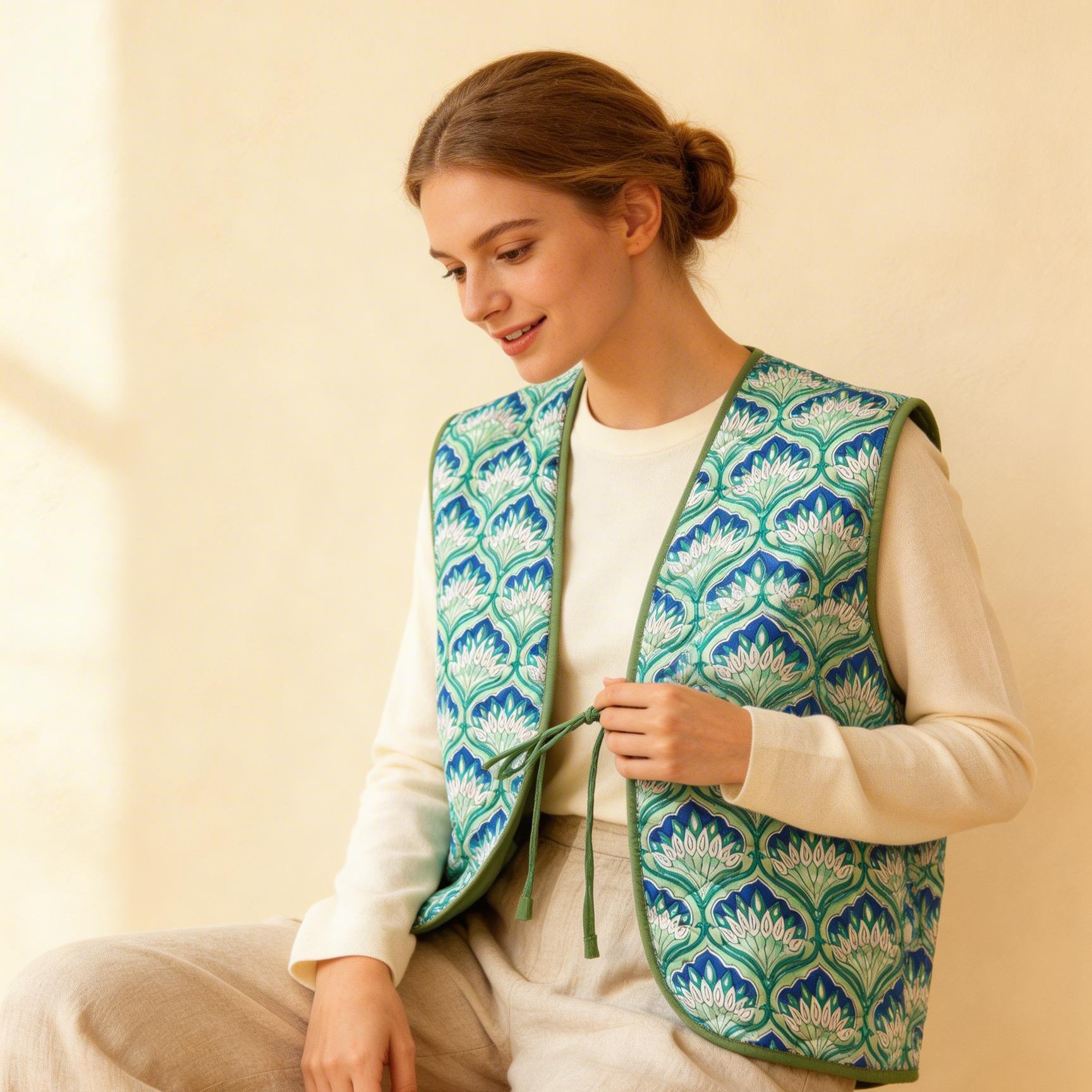 The Lotus Pond Quilted Vest