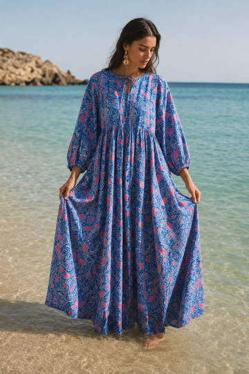 Indigo Rose Midi Dress