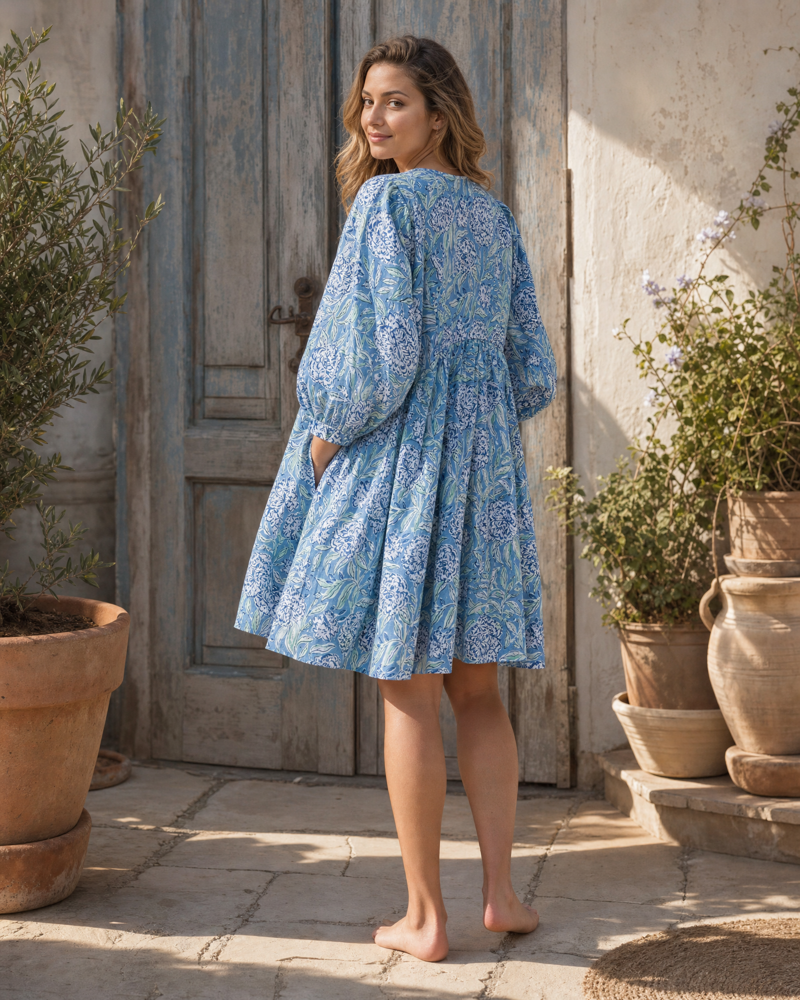 Blauw Peony Mini Dress