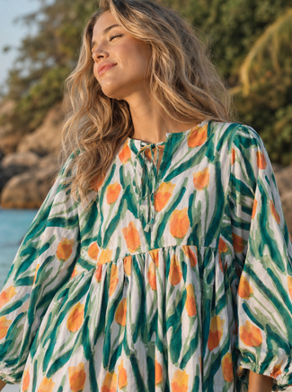 Oranje Tulp Mini Dress