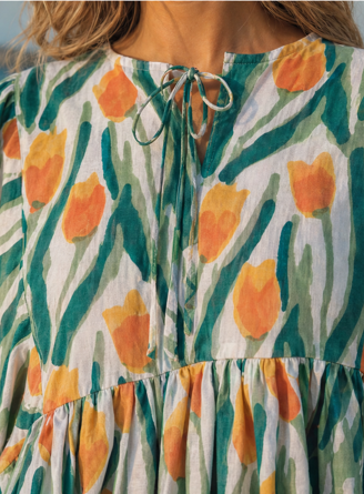 Oranje Tulp Mini Dress