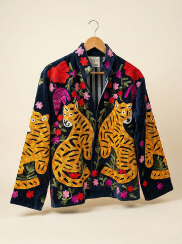 Blooming Tiger Sujani Jacket - Navy Blue