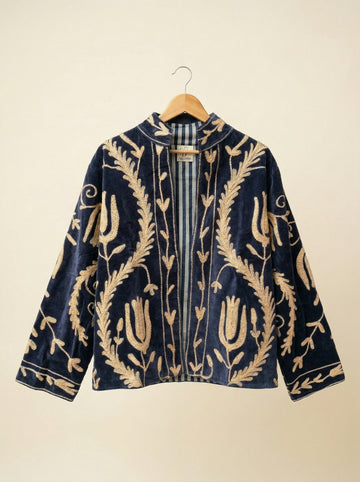 Navy Bloom Sujani Jacket