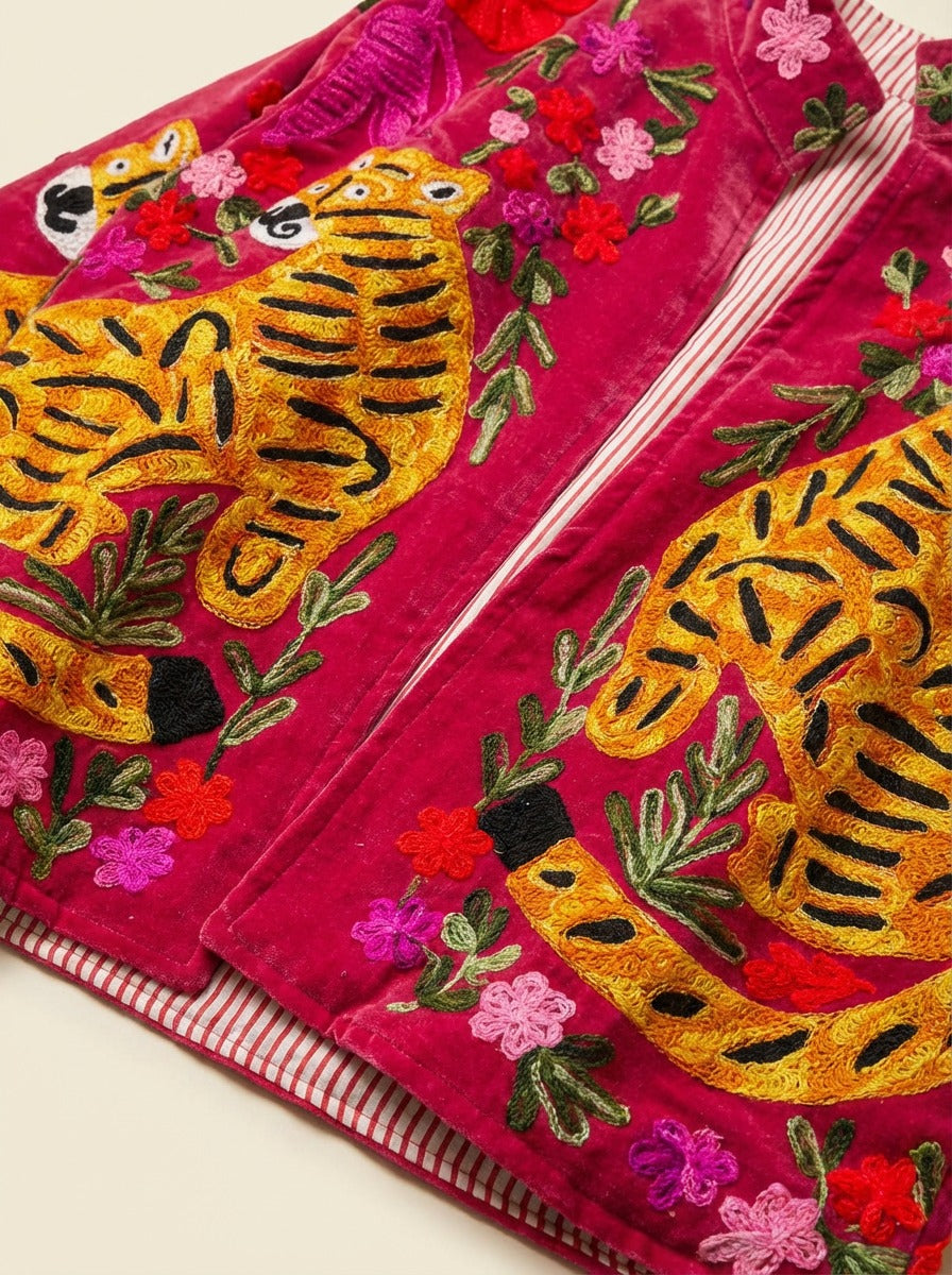Blooming Tiger Sujani Jacket - Fuchsia