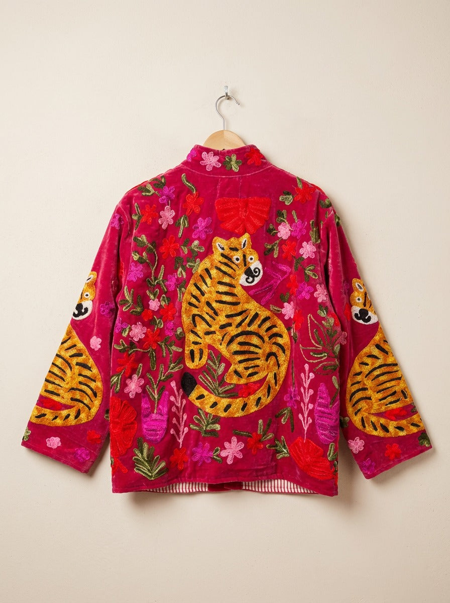Blooming Tiger Sujani Jacket - Fuchsia