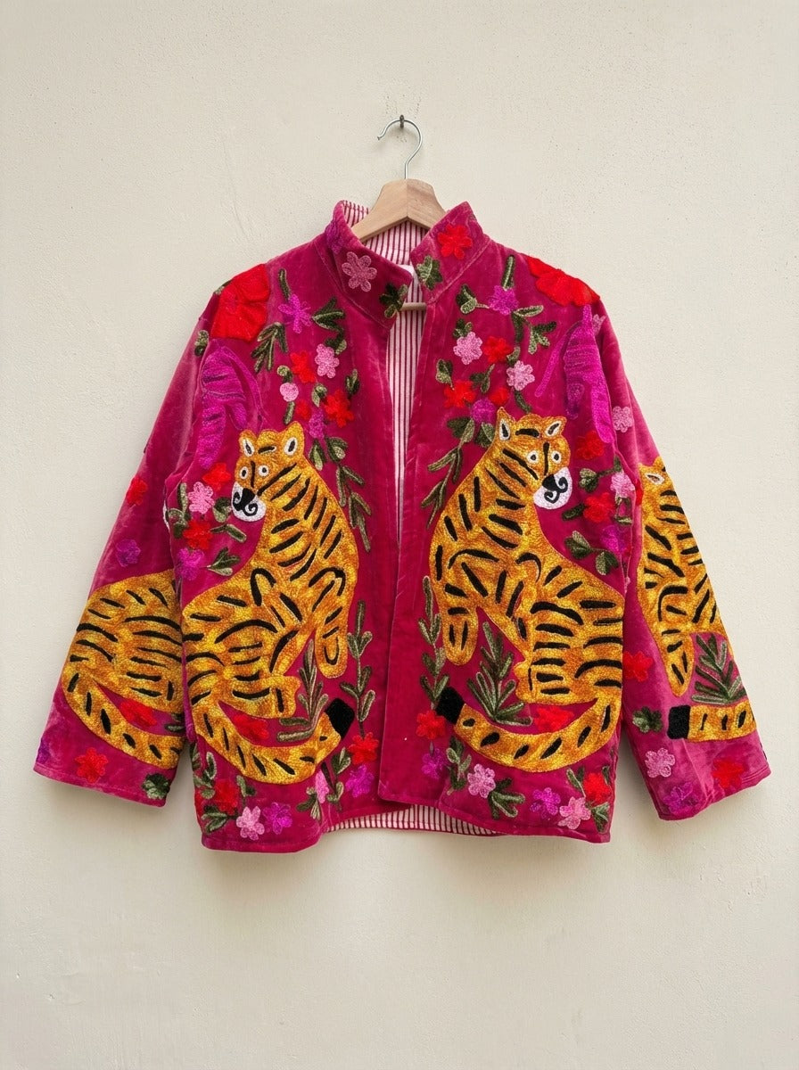 Blooming Tiger Sujani Jacket - Fuchsia