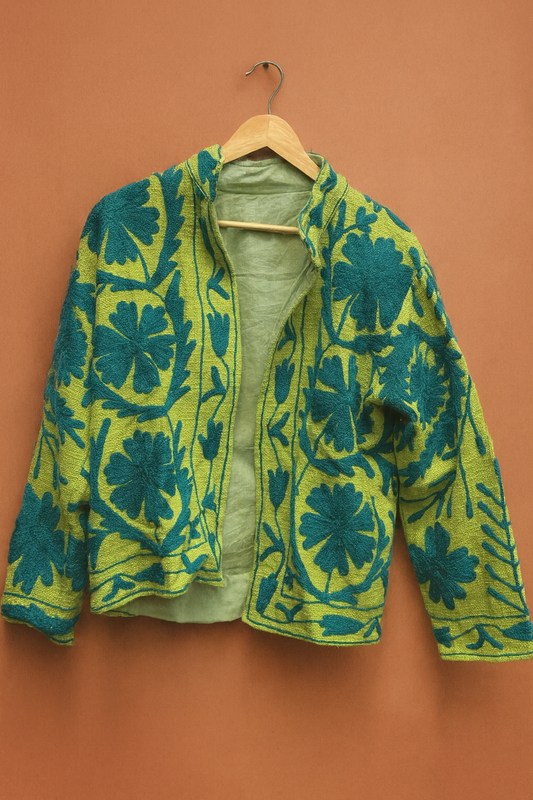 🌿 Meadow Leaf Sujani Jacket