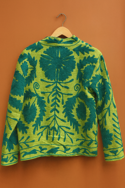 🌿 Meadow Leaf Sujani Jacket