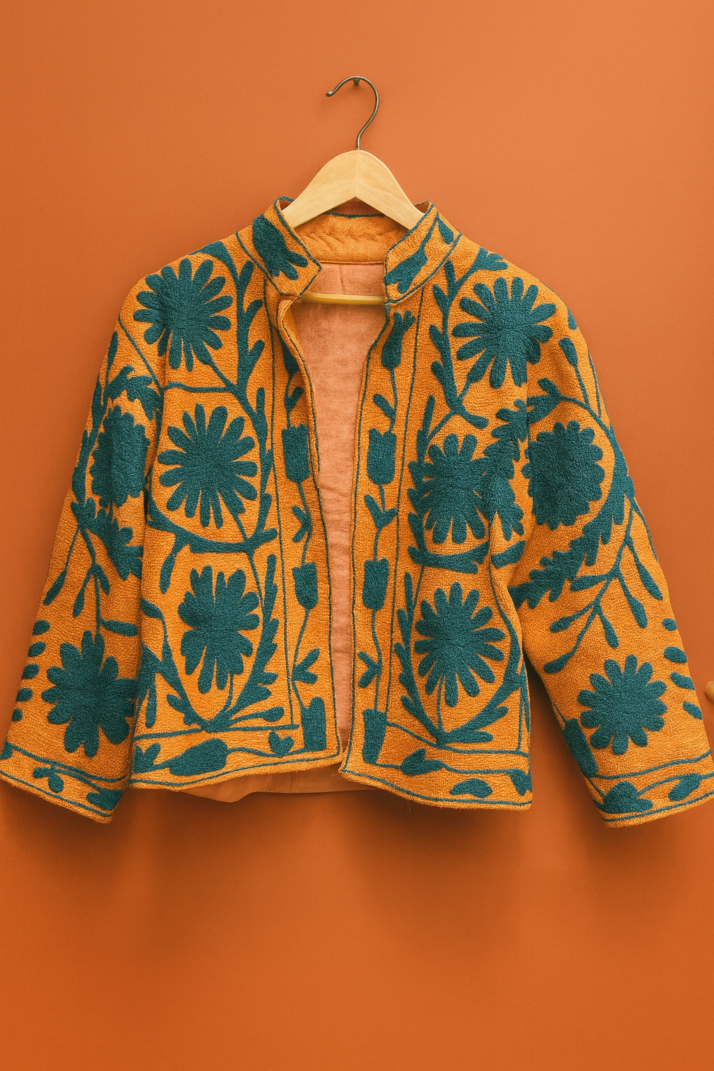 Saffron Bloom Sujani Jacket