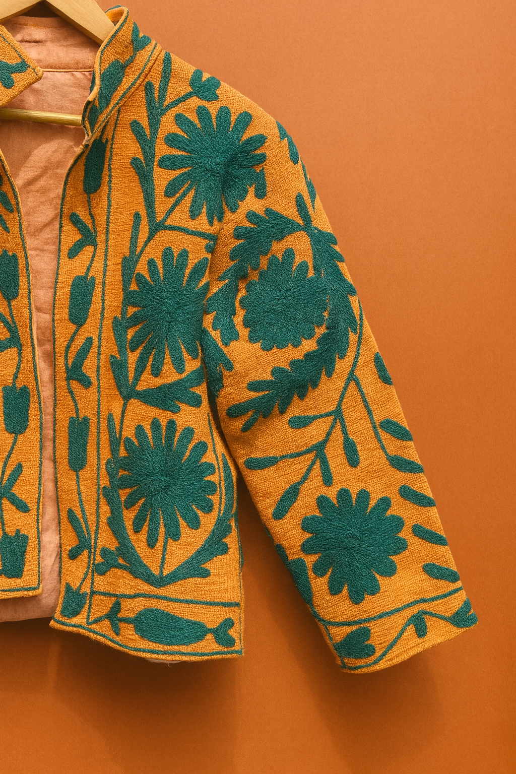 Saffron Bloom Sujani Jacket